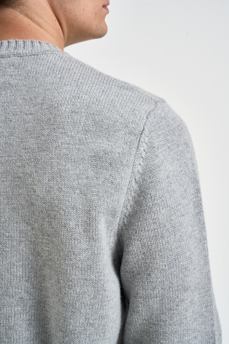 Maglione uomo girocollo stampa scii multicolor grigio BOMBARDINOLIGHT 02382M MC2 SAINT BARTH 