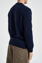 Maglione uomo girocollo stampa montagna blu HERON 00226M MC2 SAINT BARTH 