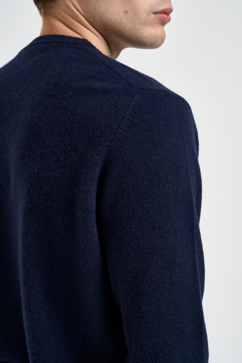 Maglione uomo girocollo stampa montagna blu HERON 00226M MC2 SAINT BARTH 