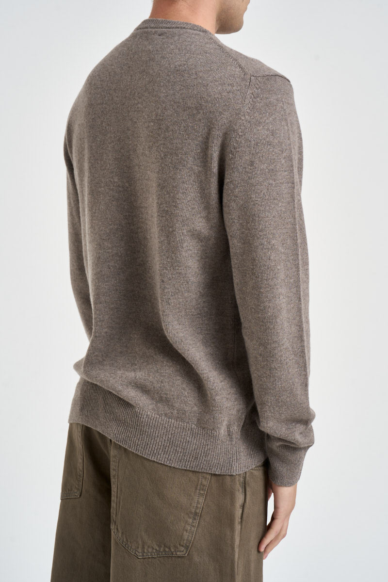 Maglione uomo girocollo scritta Cortina tortora HERON 00686M MC2 SAINT BARTH 