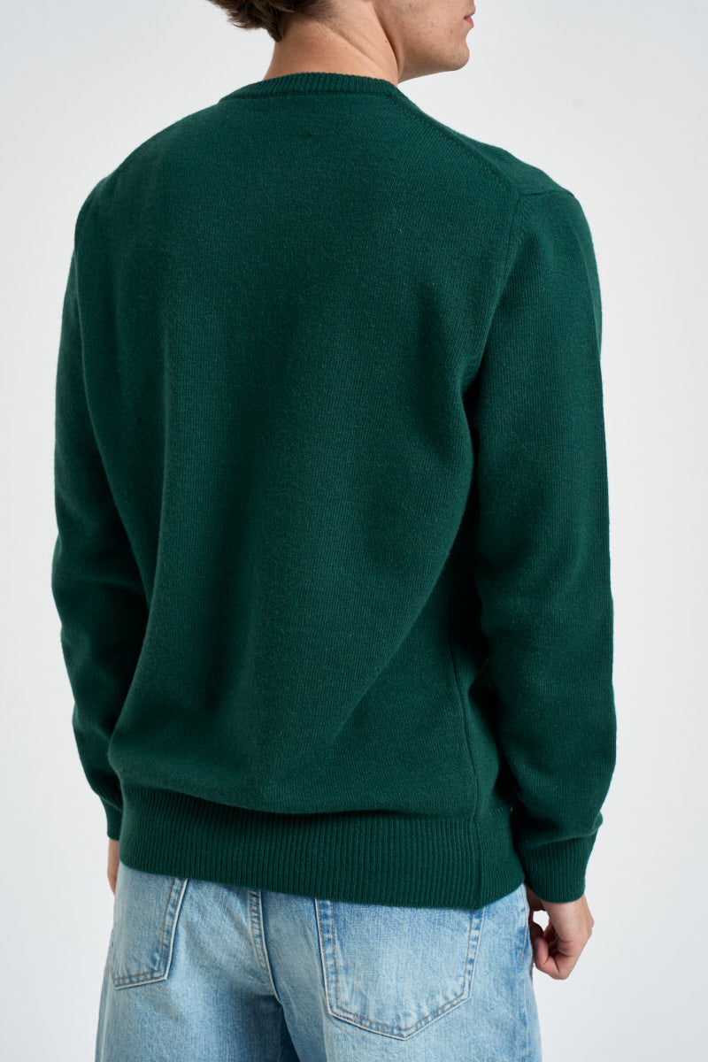 Maglione uomo girocollo scritta "Gin Tonic" verde bosco HERON 00836M MC2 SAINT BARTH 