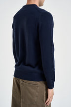Maglione uomo girocollo con stampa montagna blu navy HERON 03519M MC2 SAINT BARTH 