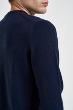 Maglione uomo girocollo con stampa montagna blu navy HERON 03519M MC2 SAINT BARTH 