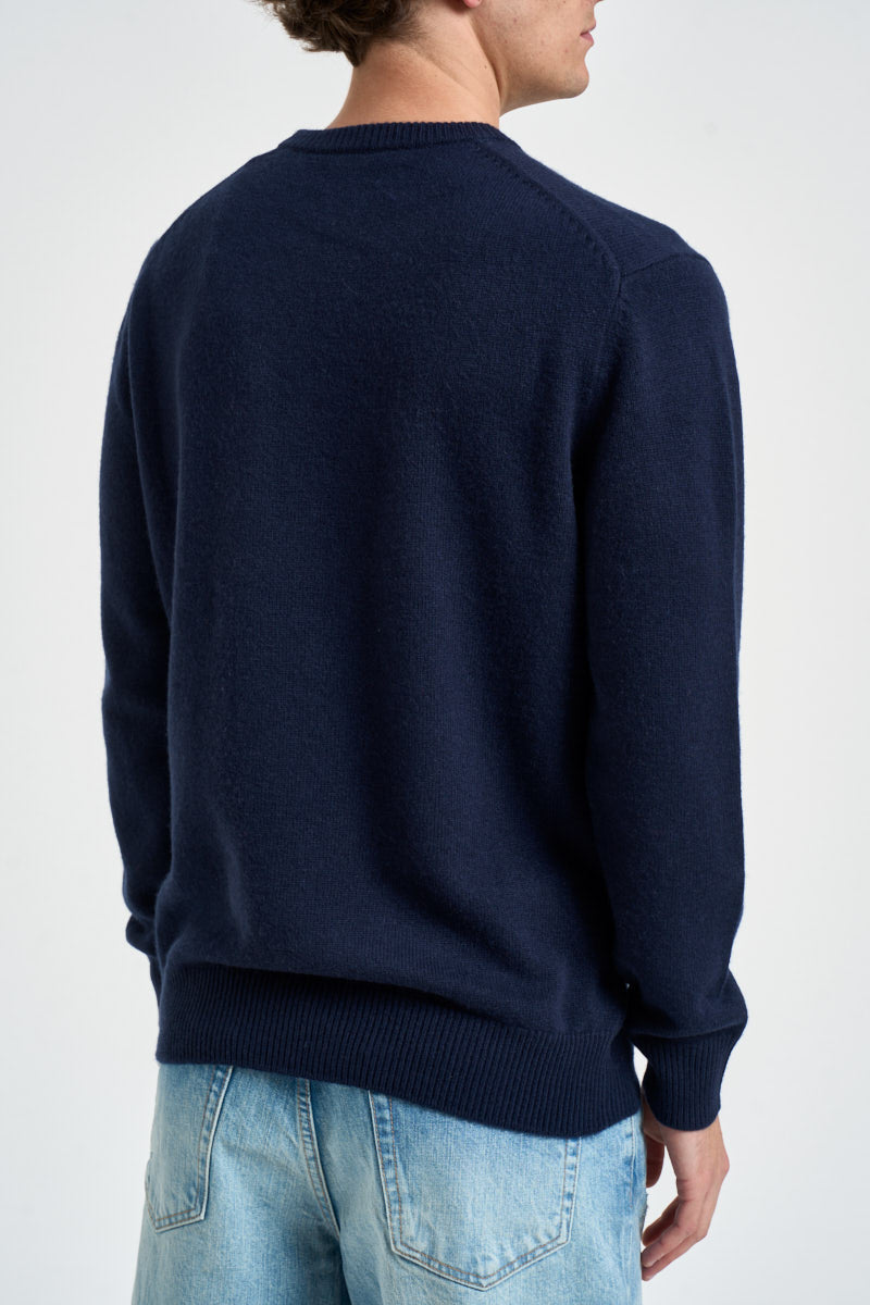Maglione uomo girocollo scritta "Après ski" blu navy HERON 03801M MC2 SAINT BARTH 