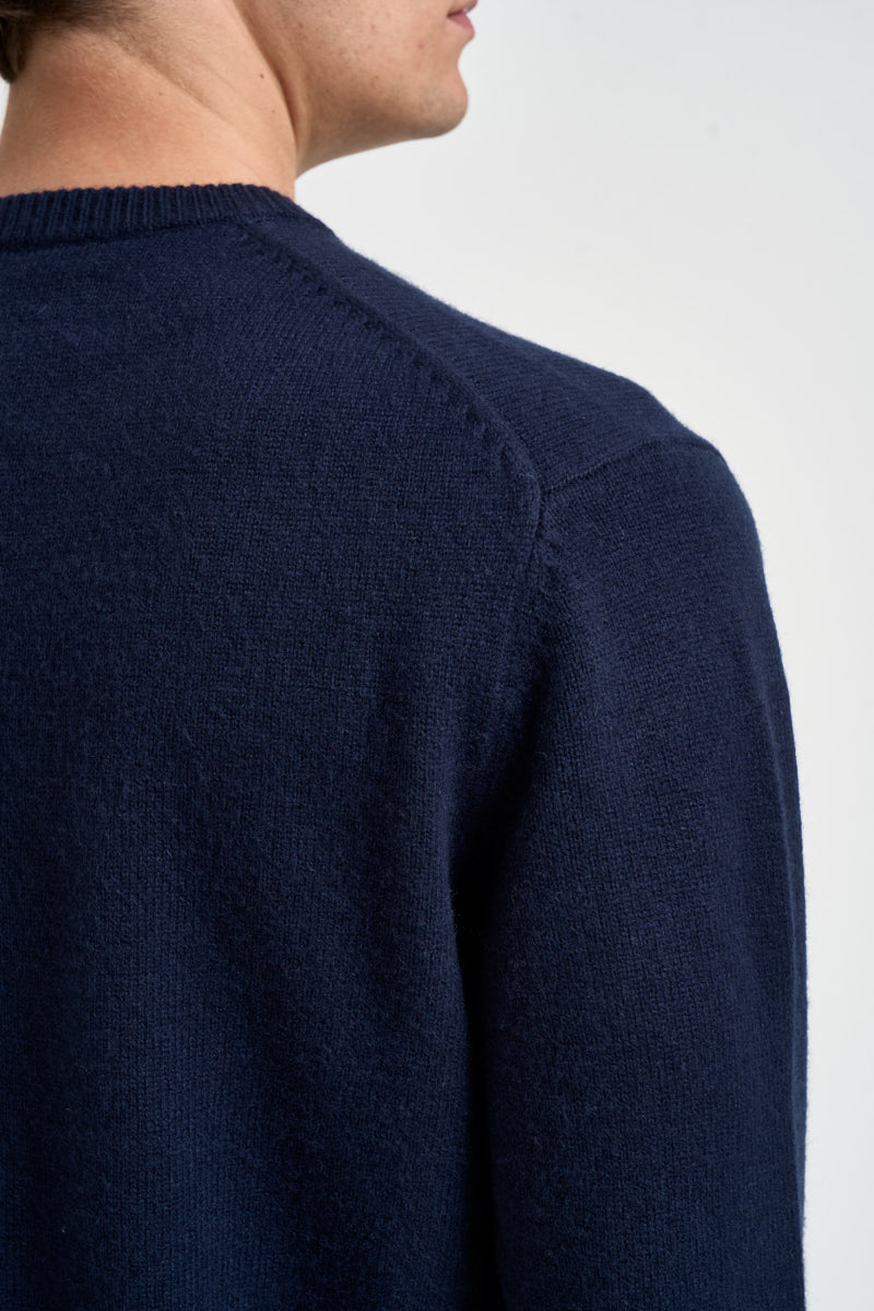 Maglione uomo girocollo scritta "Après ski" blu navy HERON 03801M MC2 SAINT BARTH 