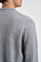 Maglione uomo girocollo maxi stampa montagna grigio e panna HERONC 00286M MC2 SAINT BARTH 
