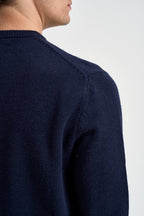 Maglione uomo girocollo blu navy e panna HERONC 00522M MC2 SAINT BARTH 