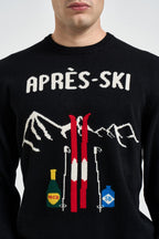 Maglione uomo girocollo con stampa montagna nero HERONC 03725M MC2 SAINT BARTH 