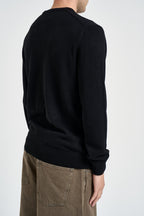 Maglione uomo girocollo con stampa montagna nero HERONC 03725M MC2 SAINT BARTH 
