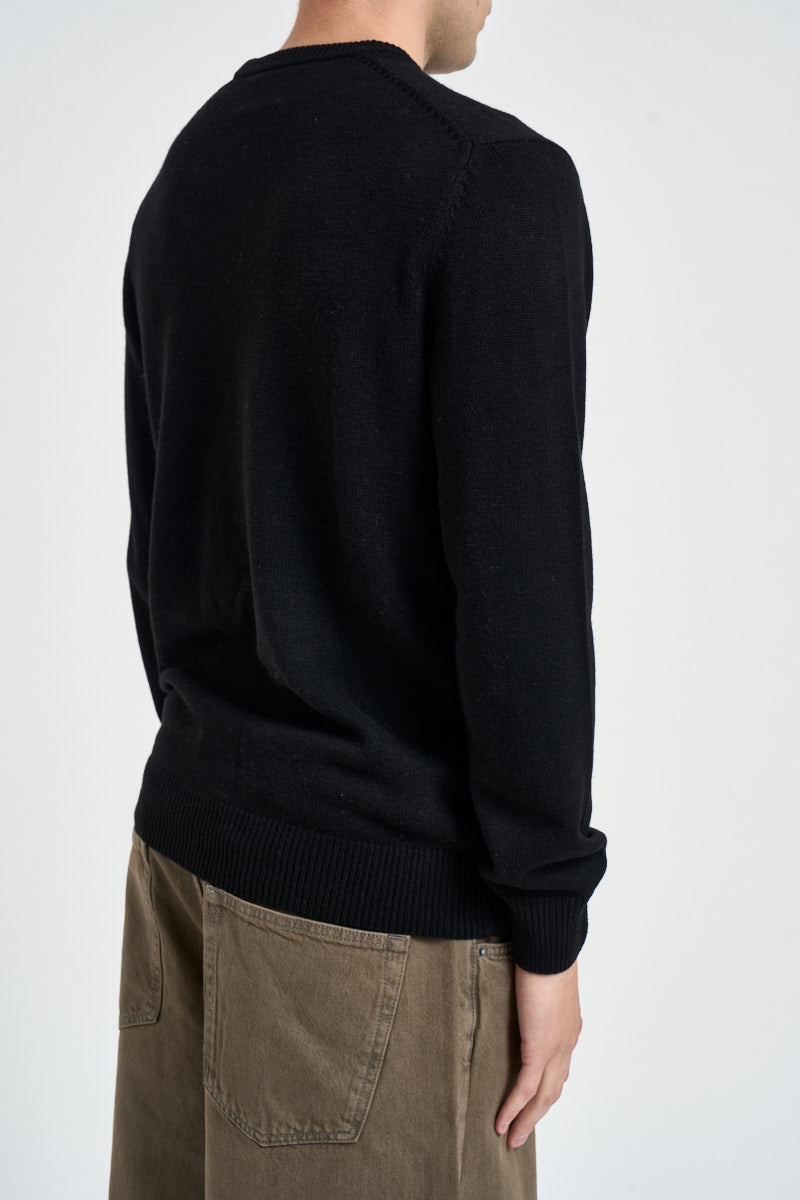 Maglione uomo girocollo con stampa montagna nero HERONC 03725M MC2 SAINT BARTH 