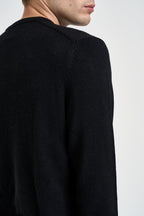 Maglione uomo girocollo con stampa montagna nero HERONC 03725M MC2 SAINT BARTH 