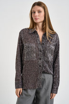Camicia donna in maglia finitura luminosa multicolor argento J0V BC006RS91TP MISSONI 