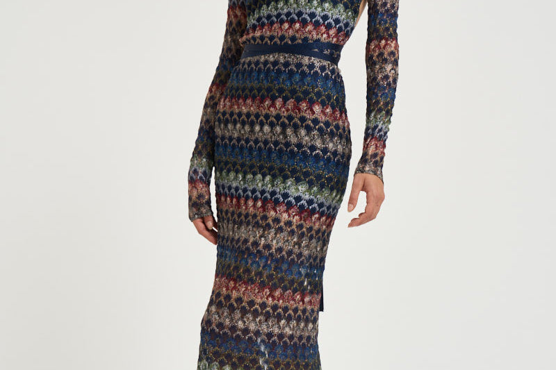 Abito donna midi in maglia multicolor WG0L BR015PSMSPV MISSONI 