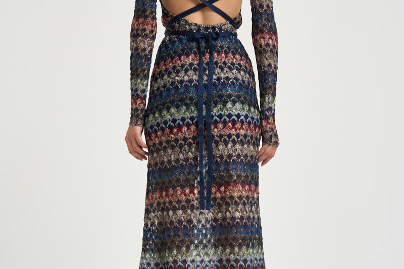Abito donna midi in maglia multicolor WG0L BR015PSMSPV MISSONI 