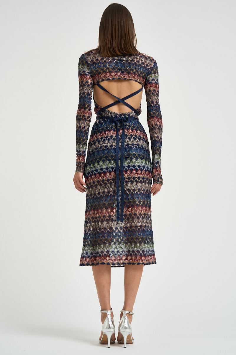 Abito donna midi in maglia multicolor WG0L BR015PSMSPV MISSONI 
