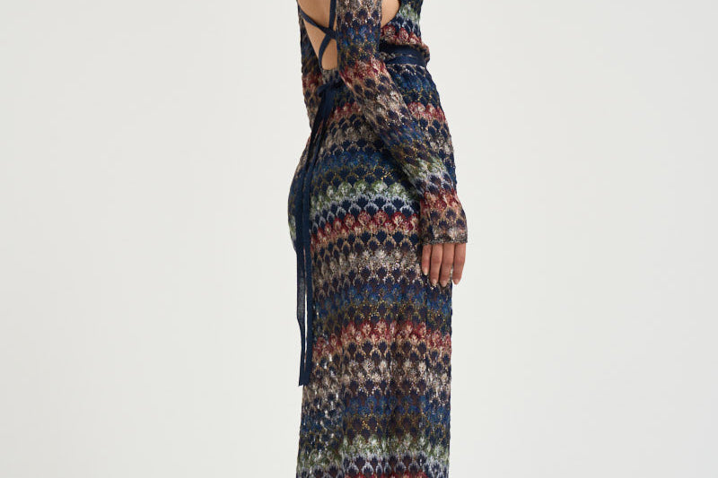 Abito donna midi in maglia multicolor WG0L BR015PSMSPV MISSONI 