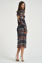 Abito donna midi in maglia multicolor WG0L BR015PSMSPV MISSONI 
