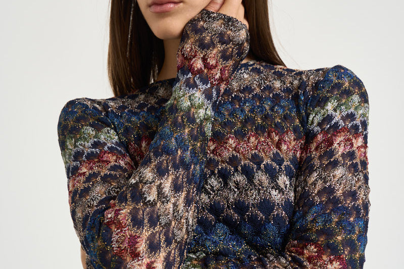 Abito donna midi in maglia multicolor WG0L BR015PSMSPV MISSONI 