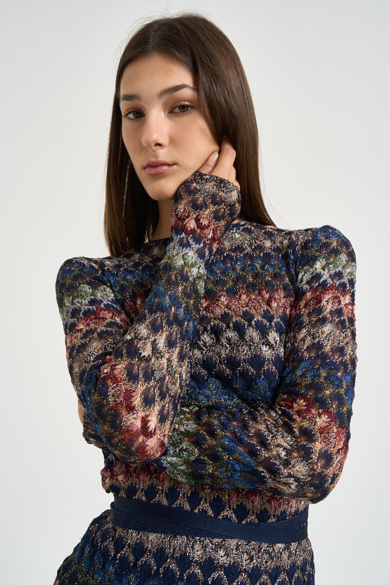 Abito donna midi in maglia multicolor WG0L BR015PSMSPV MISSONI 