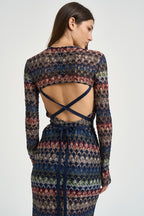 Abito donna midi in maglia multicolor WG0L BR015PSMSPV MISSONI 