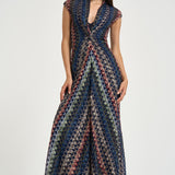 Abito donna lungo in maglia multicolor WG2H BR015PSMSPV MISSONI 