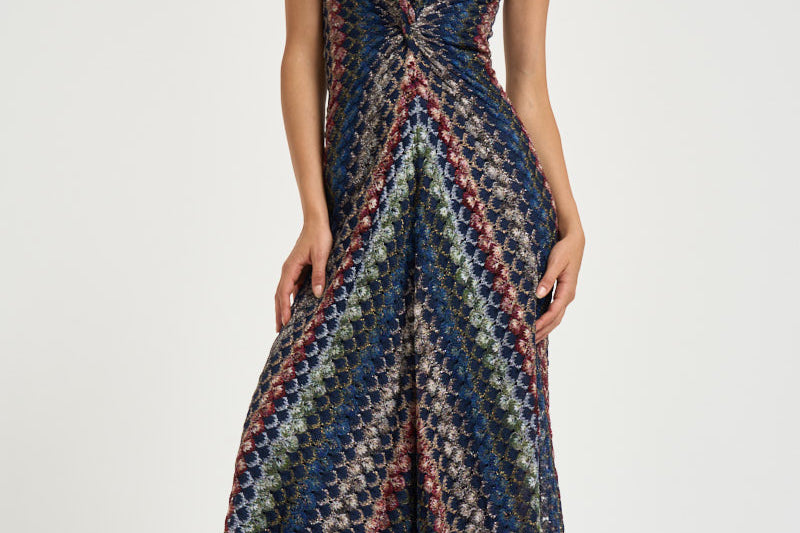Abito donna lungo in maglia multicolor WG2H BR015PSMSPV MISSONI 