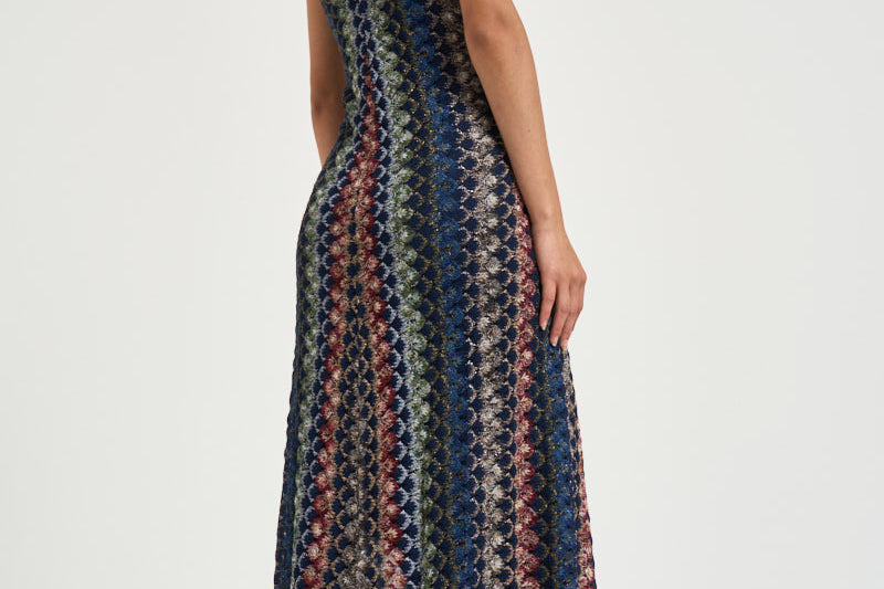 Abito donna lungo in maglia multicolor WG2H BR015PSMSPV MISSONI 