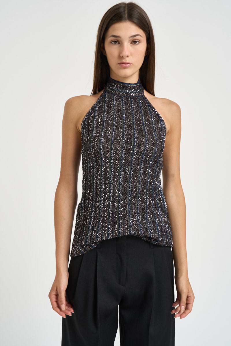 Top donna con paillettes grigio WK0B BK01JCSMSPD MISSONI 