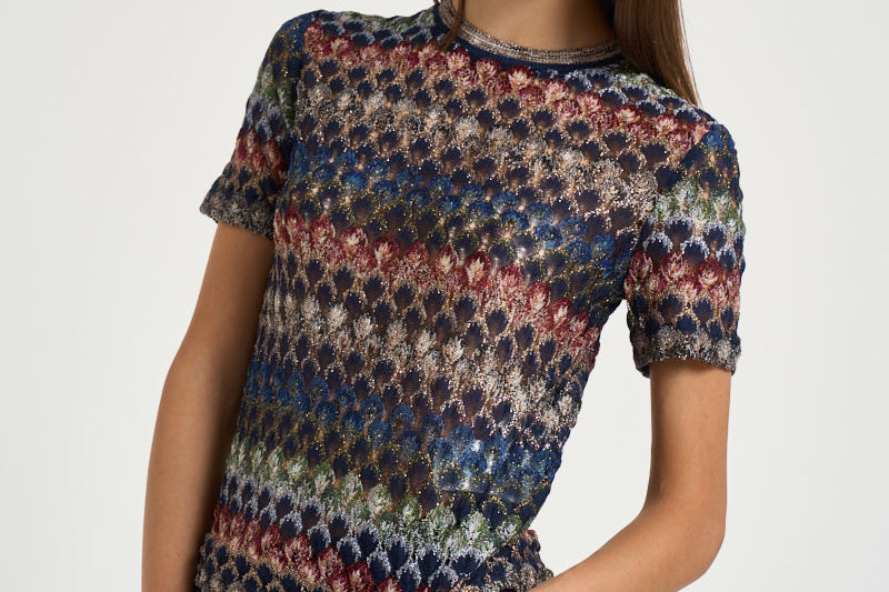 Top donna in maglia lamé multicolor WN05 BR015PSMSPV MISSONI 