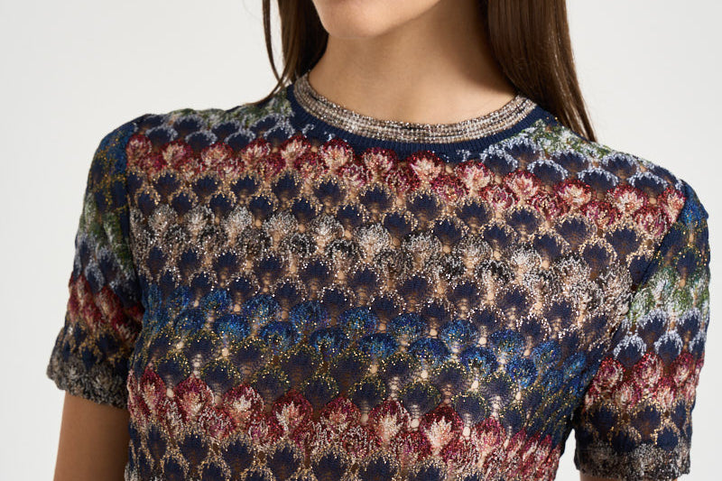 Top donna in maglia lamé multicolor WN05 BR015PSMSPV MISSONI 