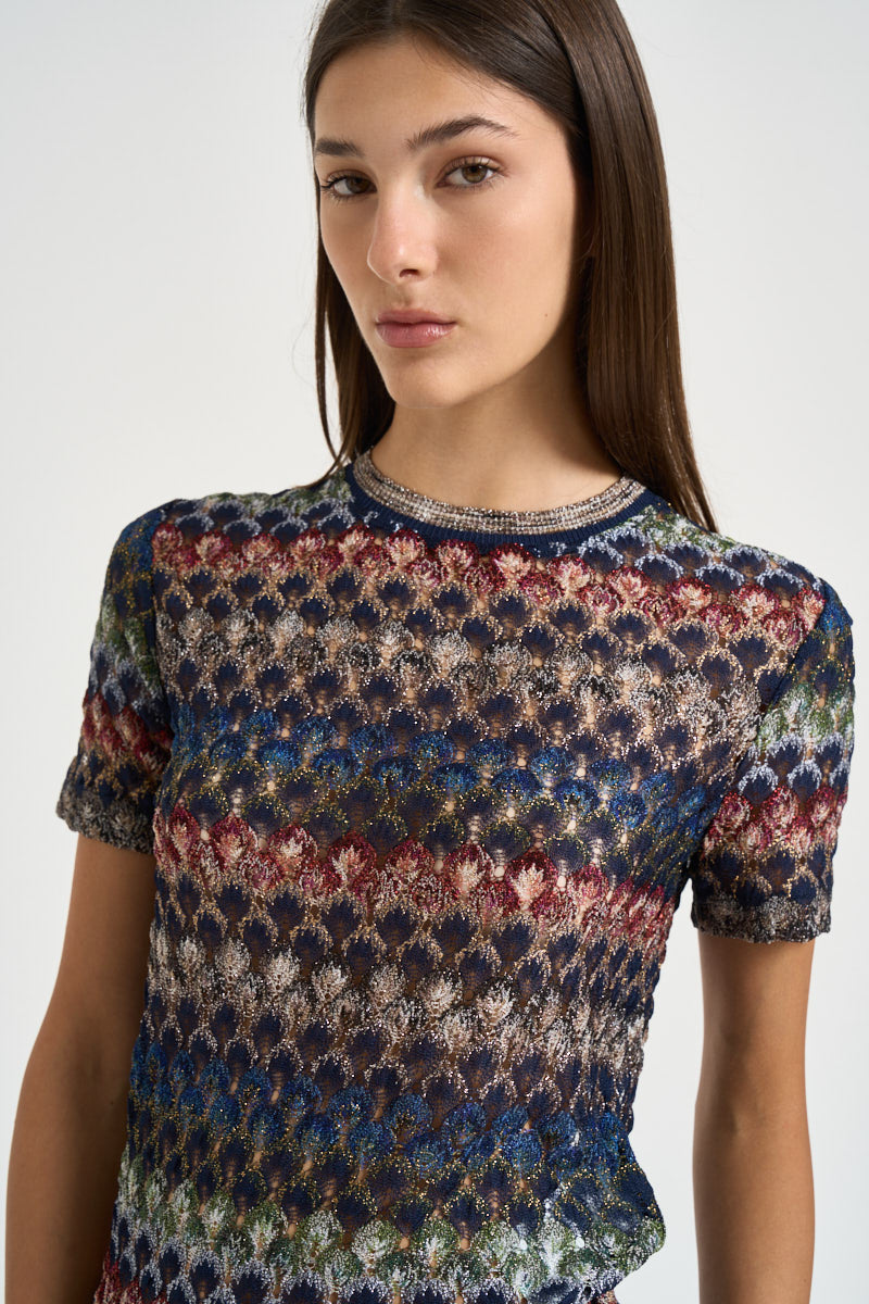 Top donna in maglia lamé multicolor WN05 BR015PSMSPV MISSONI 