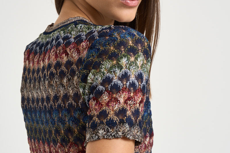 Top donna in maglia lamé multicolor WN05 BR015PSMSPV MISSONI 