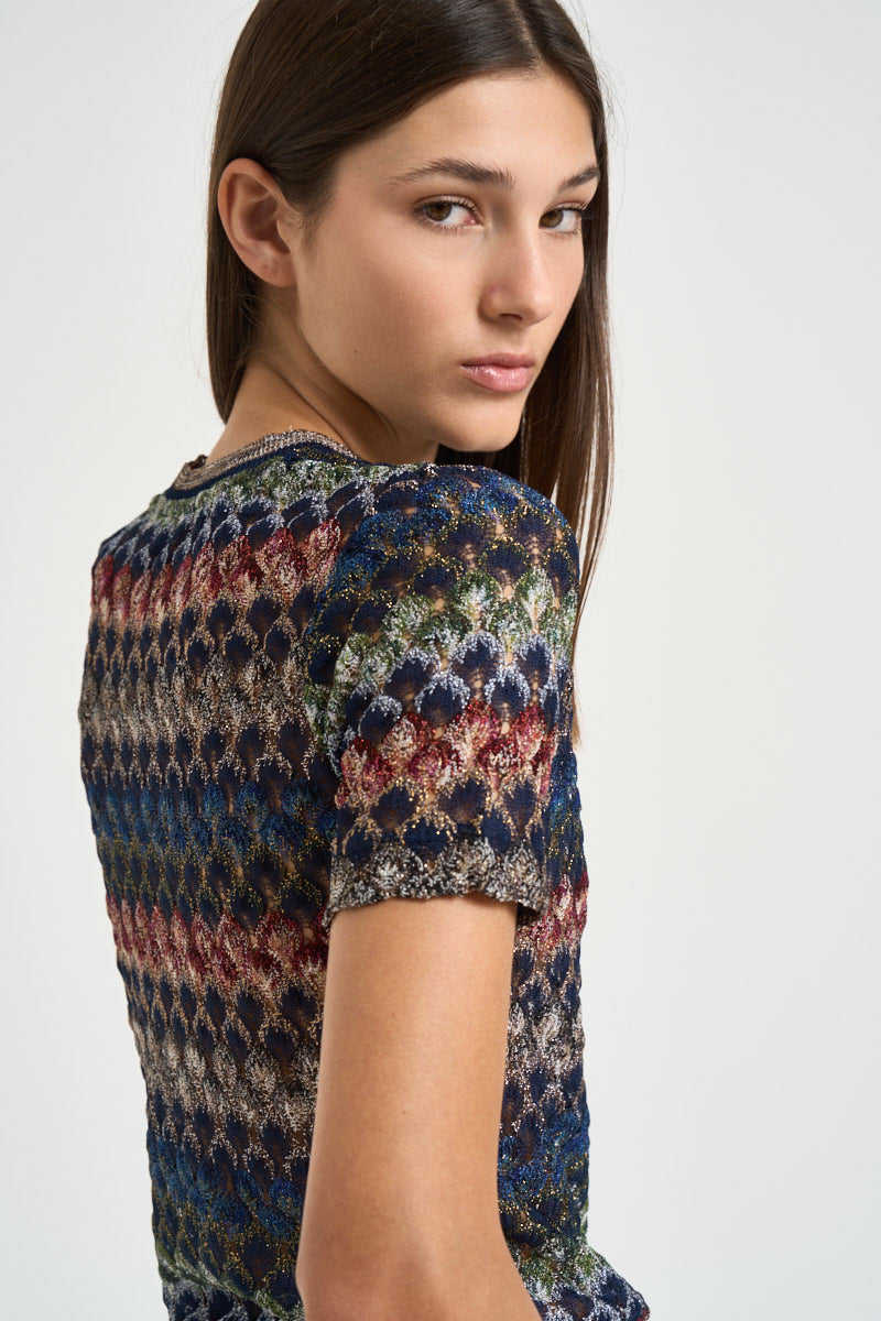 Top donna in maglia lamé multicolor WN05 BR015PSMSPV MISSONI 