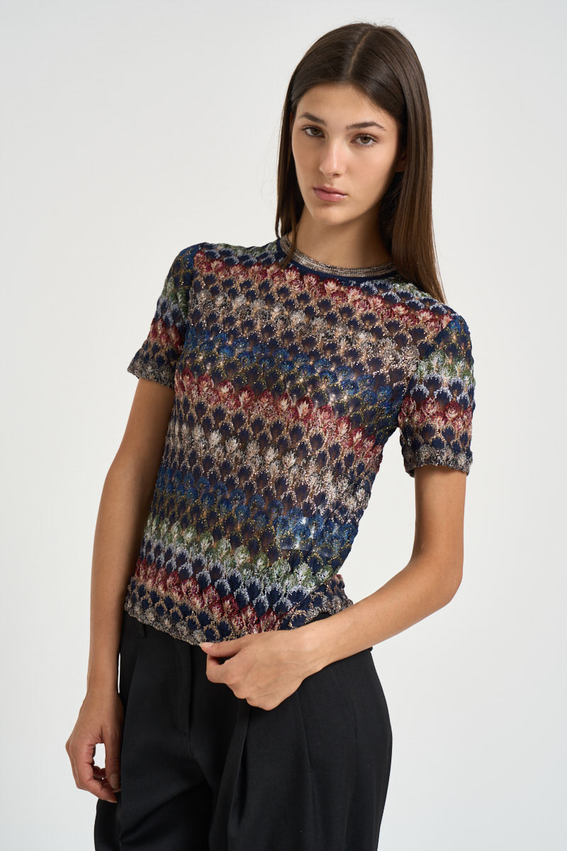 Top donna in maglia lamé multicolor WN05 BR015PSMSPV MISSONI 