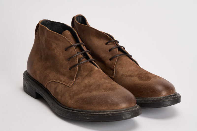 Polacchine uomo in pelle marrone 52404 FANGO MOMA 