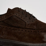 Scarpe uomo stringate in suede moro 52617A JAVA MOMA 