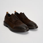 Scarpe uomo stringate in suede moro 52617A JAVA MOMA 