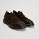 Scarpe uomo stringate in suede moro 52617A JAVA MOMA 