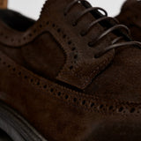 Scarpe uomo stringate in suede moro 52617A JAVA MOMA 