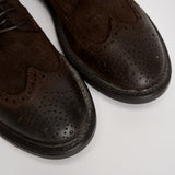 Scarpe uomo stringate in suede moro 52617A JAVA MOMA 