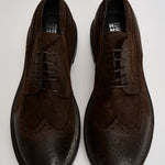 Scarpe uomo stringate in suede moro 52617A JAVA MOMA 