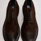 Scarpe uomo stringate in suede moro 52617A JAVA MOMA 