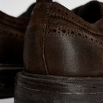 Scarpe uomo stringate in suede moro 52617A JAVA MOMA 