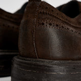 Scarpe uomo stringate in suede moro 52617A JAVA MOMA 