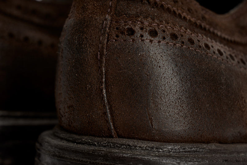 Scarpe uomo stringate in suede moro 52617A JAVA MOMA 