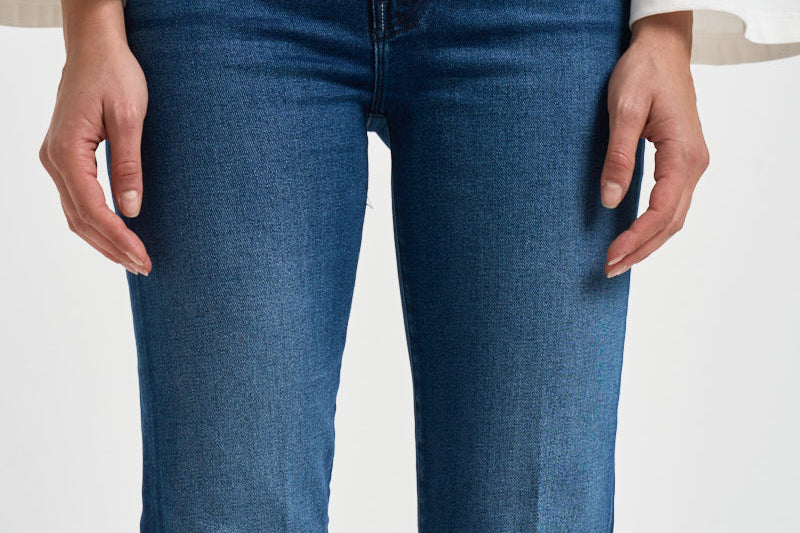Jeans donna gamba dritta blu medio 10005 1156HCM MOTHER 