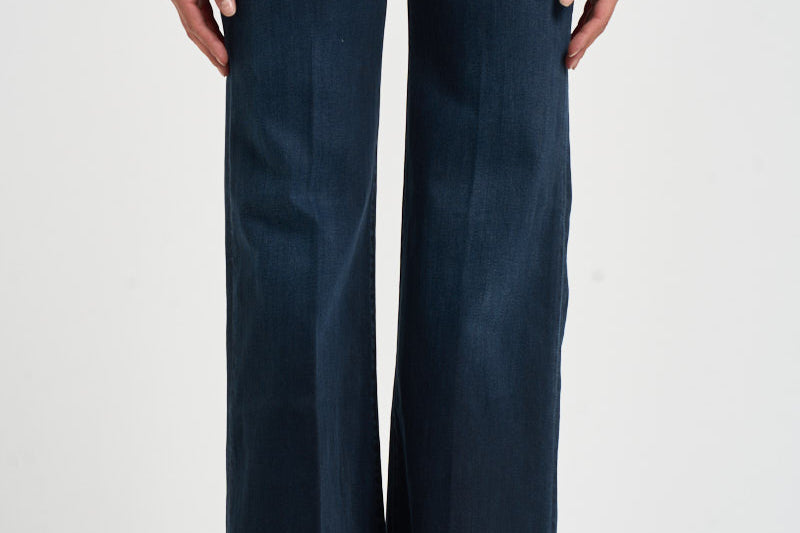 Jeans donna gamba larga blu scuro 10415 104ANIV MOTHER 