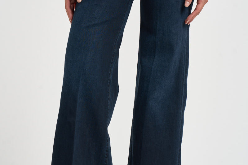 Jeans donna gamba larga blu scuro 10415 104ANIV MOTHER 