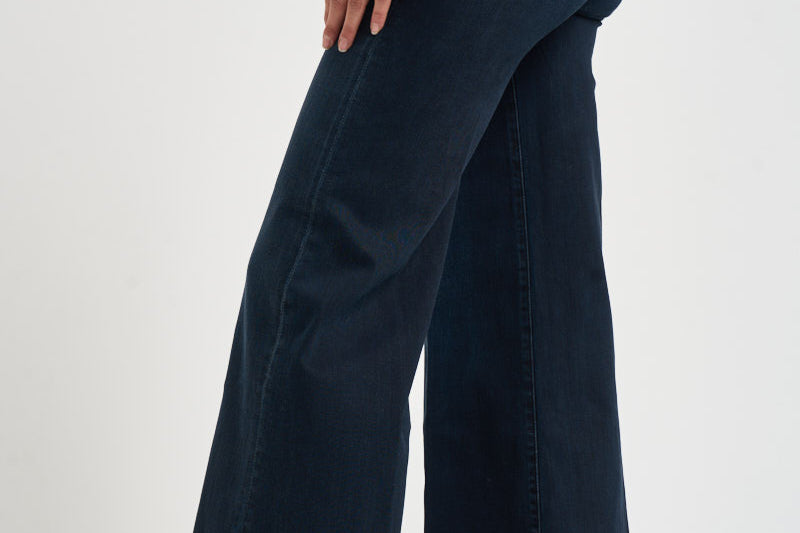 Jeans donna gamba larga blu scuro 10415 104ANIV MOTHER 