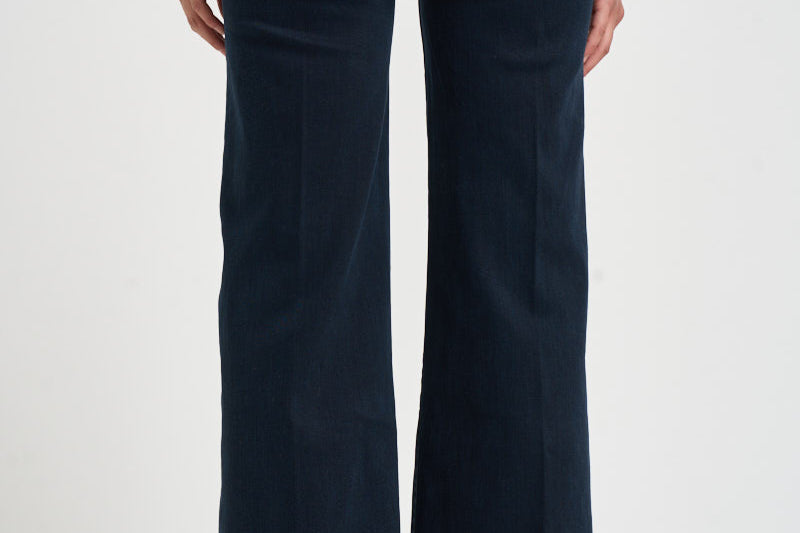 Jeans donna gamba larga blu scuro 10415 104ANIV MOTHER 
